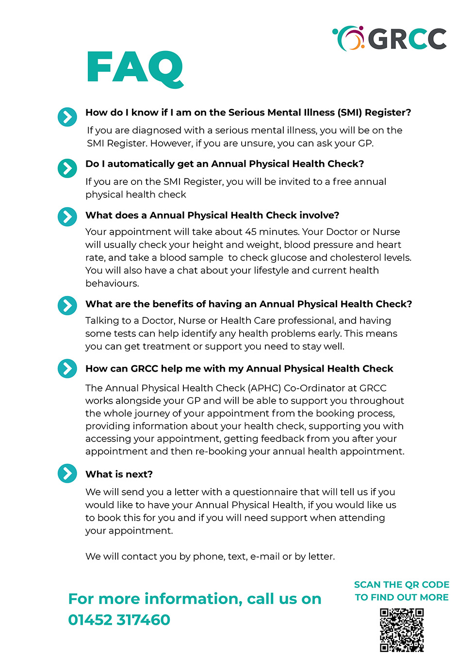 Annual Physical Health Checks leaflet side 2